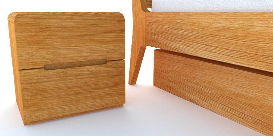 Noční stolek z masivu Lago