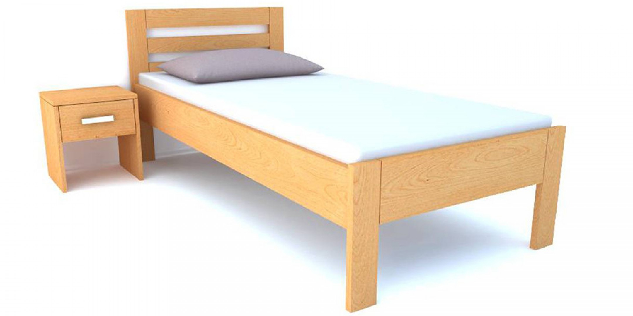 Jednolůžková postel z masivu PAVEL