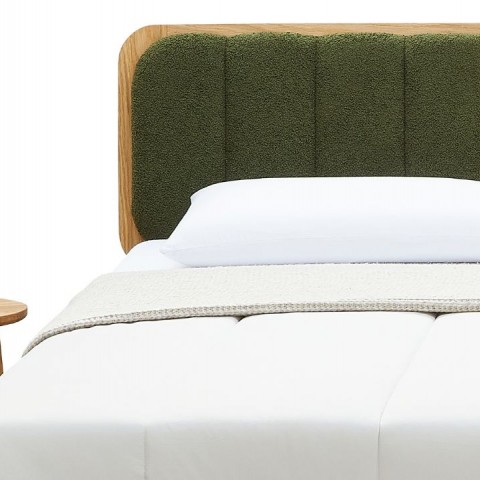 Postel z masivního dubu CALDERA detail čalouněného čela